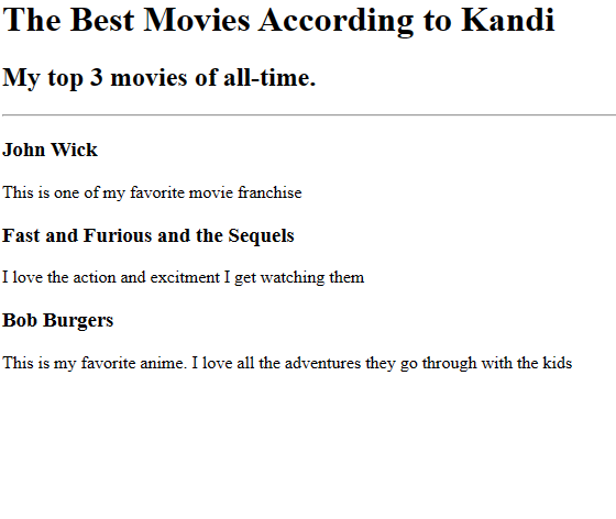 favorite movie ranking project preview